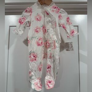 Little Me Floral Footie NWT
